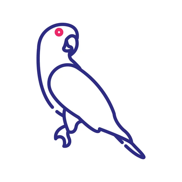 Bird Vector Farblinie Icon Design Illustration Veterinary Symbol Auf Weißem — Stockvektor