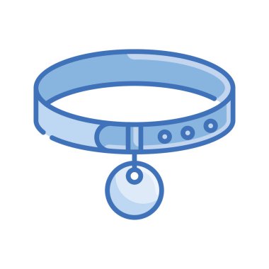 Yaka Vektörü Mavi serisi Simge Tasarımı illüstrasyonu. Beyaz arkaplan EPS 10 Dosyasında Veterinerlik Sembolü