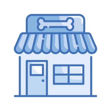 Pet Shop Vector Blue serisi Icon Design illüstrasyonu. Beyaz arkaplan EPS 10 Dosyasında Veterinerlik Sembolü