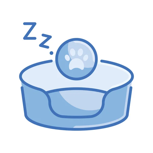 Animali Domestici Bed Vector Blue Serie Icona Design Illustrazione Simbolo — Vettoriale Stock