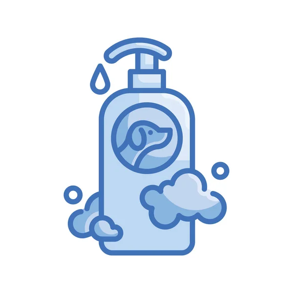 Shampoo Vector Série Azul Icon Design Ilustração Símbolo Veterinário Fundo —  Vetores de Stock