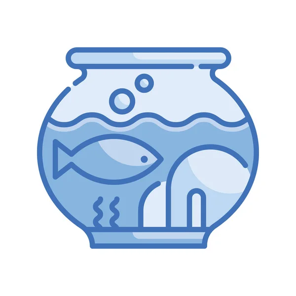 Aquarium Vector Seri Biru Icon Desain Ilustrasi Simbol Hewan Pada - Stok Vektor