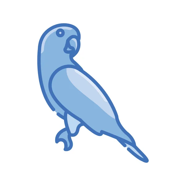 Птах Вектор Синій Серії Іконок Дизайн Ілюстрація Ветеринарний Символ Білому — стоковий вектор