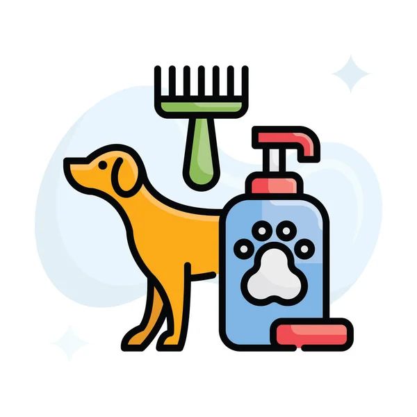 Grooming Vector Fill Skizziert Icon Design Illustration Veterinary Symbol Auf — Stockvektor