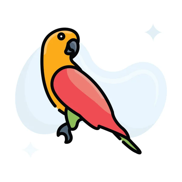Bird Vector Συμπληρώστε Περίγραμμα Εικονίδιο Σχεδιασμός Εικονογράφηση Κτηνιατρικό Σύμβολο Λευκό — Διανυσματικό Αρχείο