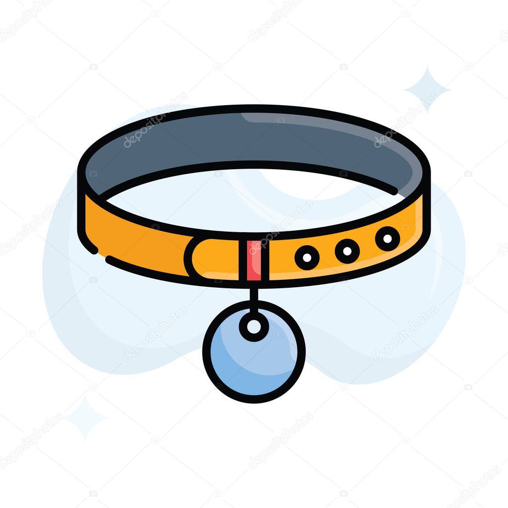 Collar Vector Fill outline Icon Design illustration. Veterinary Symbol on White background EPS 10 File