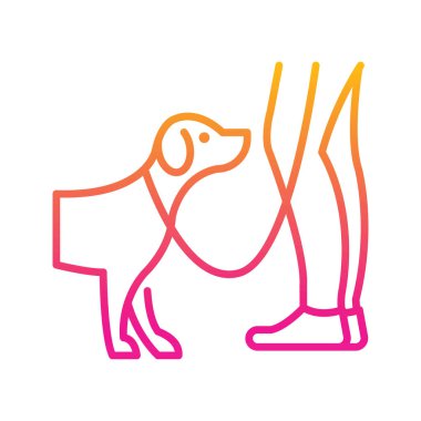 Köpek Eğitimi Vektörü Gradyan Simgesi Tasarım Çizimi. Beyaz arkaplan EPS 10 Dosyasında Veterinerlik Sembolü