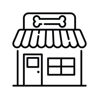 Hayvan Dükkanı Vektörü Simge Tasarımı çizimi. Beyaz arkaplan EPS 10 Dosyasında Veterinerlik Sembolü