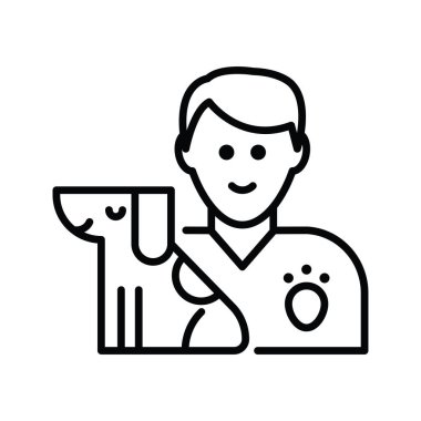 Veteriner Vektör ana hatları Simge Tasarımı çizimi. Beyaz arkaplan EPS 10 Dosyasında Veterinerlik Sembolü