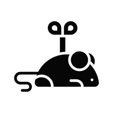 Fare Oyuncak Vektörü katı Simge Tasarımı illüstrasyonu. Beyaz arkaplan EPS 10 Dosyasında Veterinerlik Sembolü