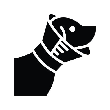 Elizabeth Dönemi Yaka Vektörü katı Simge Tasarımı çizimi. Beyaz arkaplan EPS 10 Dosyasında Veterinerlik Sembolü