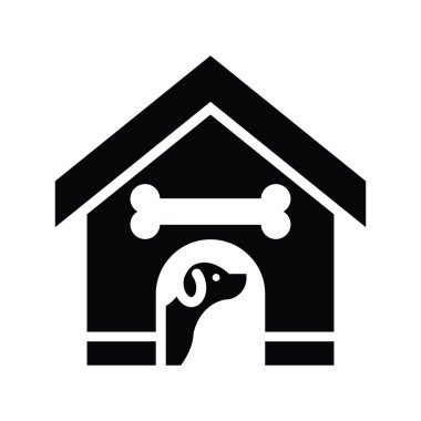 Pet Otel Vektörü katı Simge Tasarımı çizimi. Beyaz arkaplan EPS 10 Dosyasında Veterinerlik Sembolü