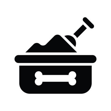 Sandbox Vektörü katı Simge Tasarımı çizimi. Beyaz arkaplan EPS 10 Dosyasında Veterinerlik Sembolü