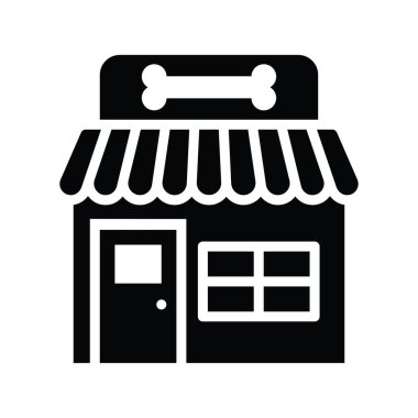 Hayvan Dükkanı Vektörü katı Simge Tasarımı çizimi. Beyaz arkaplan EPS 10 Dosyasında Veterinerlik Sembolü