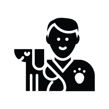 Veteriner Vektörü katı Simge Tasarımı çizimi. Beyaz arkaplan EPS 10 Dosyasında Veterinerlik Sembolü