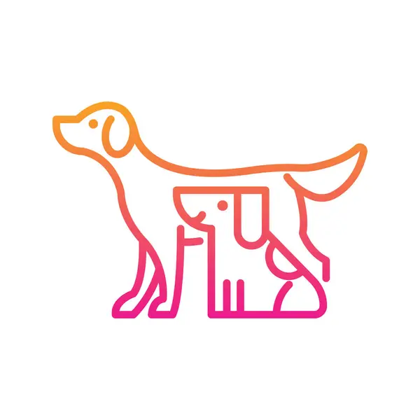 Huisdieren Vector Gradiënt Pictogram Ontwerp Illustratie Veterinair Symbool Witte Achtergrond — Stockvector