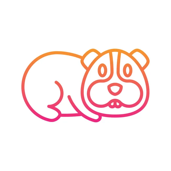 Ilustrasi Desain Ikon Gradien Guinea Pig Vector Simbol Hewan Pada - Stok Vektor