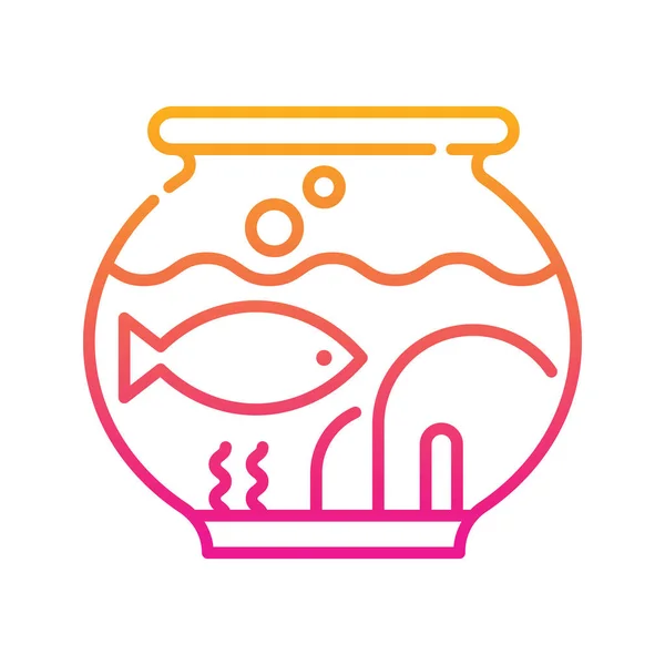 Ilustrasi Desain Gradien Aquarium Vektor Simbol Hewan Pada Latar Belakang - Stok Vektor