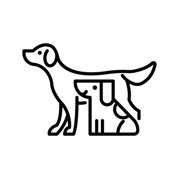 Haustiere Vektor Umreißen Icon Design Illustration Veterinary Symbol Auf Weißem — Stockvektor