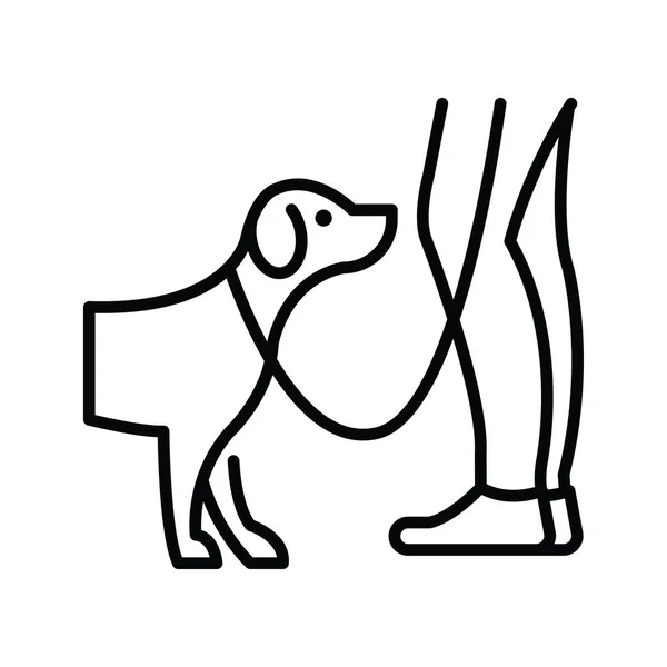 Chien Entraînement Contour Vectoriel Icône Design Illustration Symbole Vétérinaire Sur — Image vectorielle