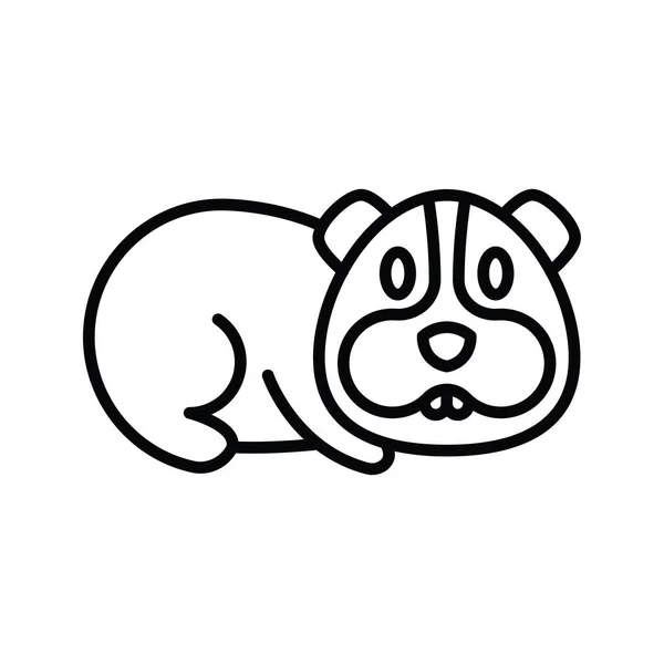 Guinea Pig Vector Outline Icon Design Illustration Veterinary Symbol White — Stock Vector