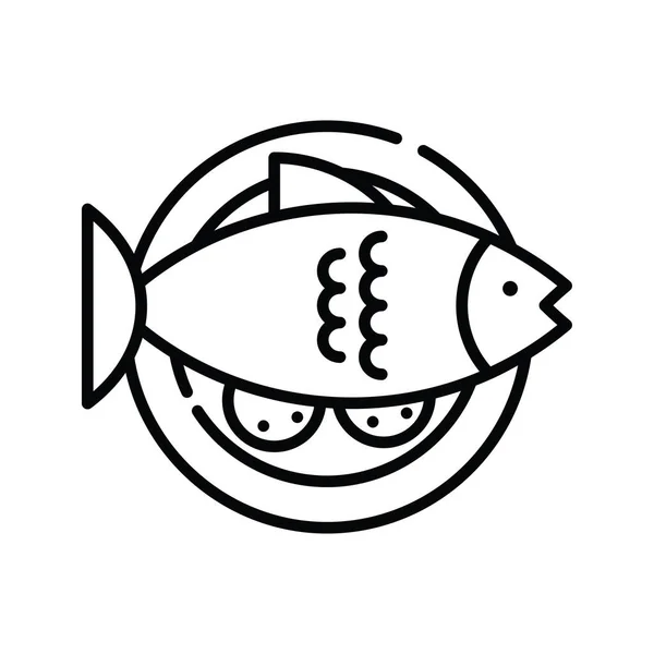 Fish Food Vector Menguraikan Ilustrasi Icon Design Simbol Hewan Pada - Stok Vektor