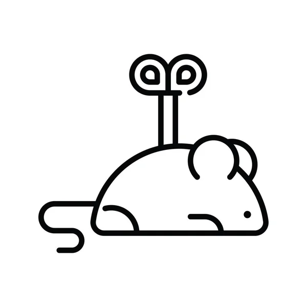 Ποντίκι Παιχνίδι Διάνυσμα Περίγραμμα Εικονίδιο Σχεδιασμός Εικονογράφηση Κτηνιατρικό Σύμβολο Λευκό — Διανυσματικό Αρχείο