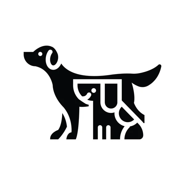 Ilustrasi Rancangan Ikon Padat Pets Vector Simbol Hewan Pada Latar - Stok Vektor
