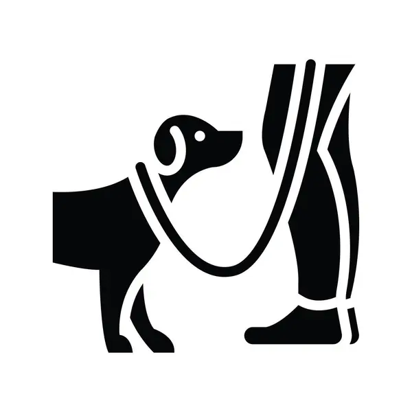 Ilustrasi Desain Ikon Padat Dog Training Vector Simbol Hewan Pada - Stok Vektor