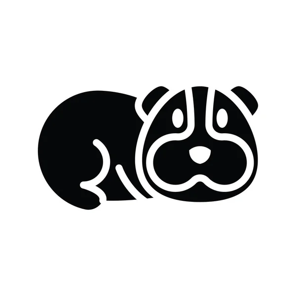 Guinea Pig Vector Solid Icon Desain Ilustrasi Simbol Hewan Pada - Stok Vektor
