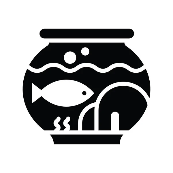 Ilustrasi Desain Ikon Padat Aquarium Vektor Simbol Hewan Pada Latar - Stok Vektor
