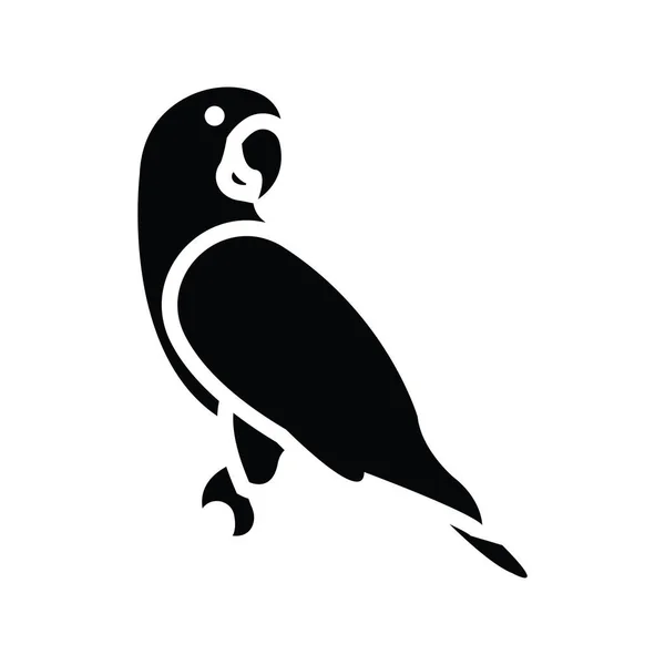 Bird Vector Solide Icon Design Illustration Veterinary Symbol Auf Weißem — Stockvektor