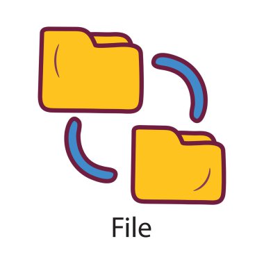 Dosya vektörü ana hatlı simge tasarımı illüstrasyonunu doldurdu. Beyaz arkaplan EPS 10 Dosyasında Veri Sembolü