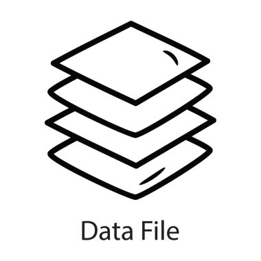 Veri Dosyası vektör ana hatları simge tasarımı illüstrasyonu. Beyaz arkaplan EPS 10 Dosyasında Veri Sembolü