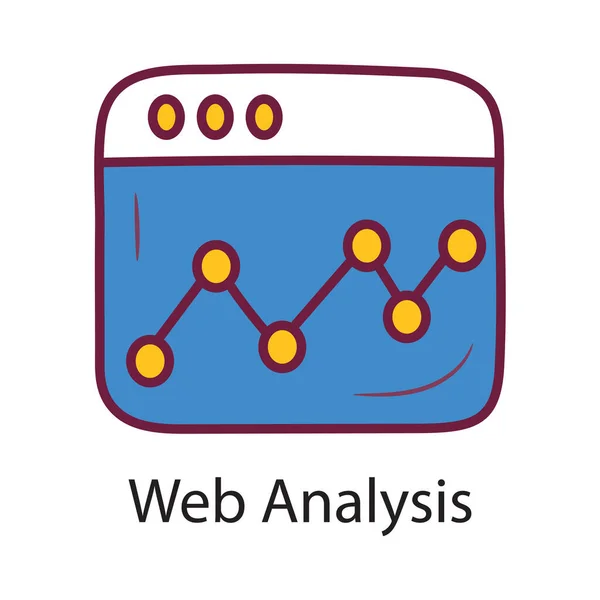 Web Analyse Vektor Gefüllte Umrisssymbol Design Illustration Datensymbol Auf Weißem — Stockvektor
