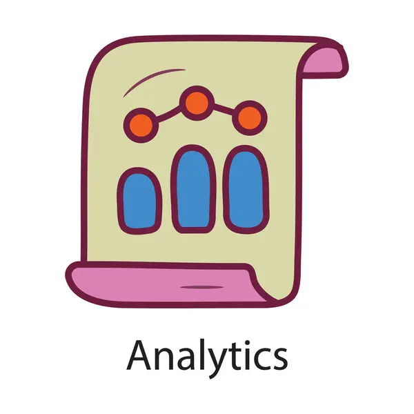 Analytics Vektor Gefüllte Umrisssymbole Illustration Design Datensymbol Auf Weißem Hintergrund — Stockvektor