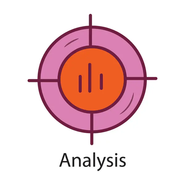 Analyse Vektor Gefüllte Gliederung Icon Design Illustration Datensymbol Auf Weißem — Stockvektor