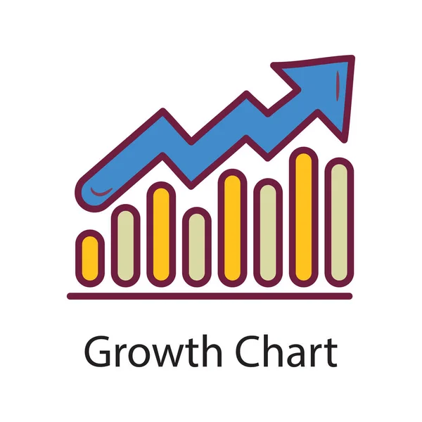 Vector Gráfico Crecimiento Icono Contorno Rellenado Ilustración Diseño Símbolo Datos — Vector de stock