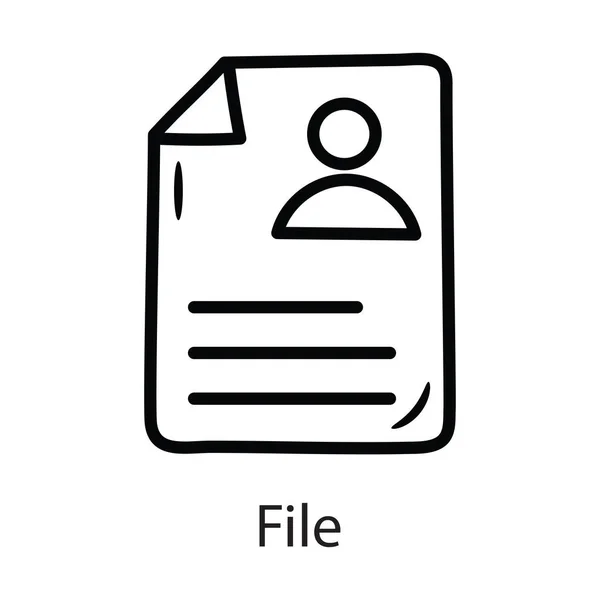 File Vector Outline Icon Design Illustration Data Symbol White Background — Stock Vector
