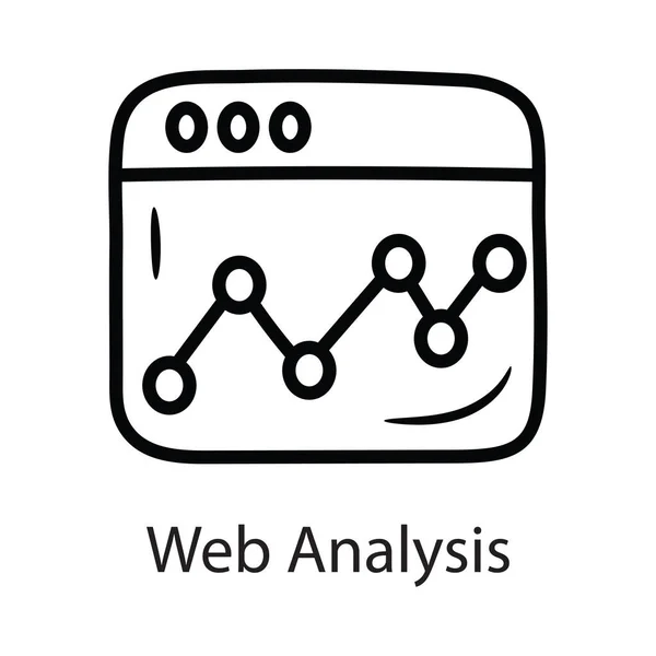 Web Analyse Vektor Umreißen Symbol Design Illustration Datensymbol Auf Weißem — Stockvektor