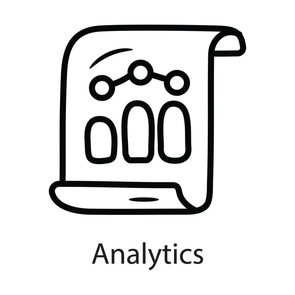 Analytics Vektor Outline Icon Design Illustration Datensymbol Auf Weißem Hintergrund — Stockvektor