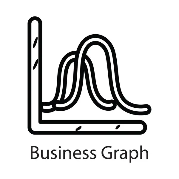 Business Graph Icône Vectorielle Contour Illustration Conception Symbole Données Sur — Image vectorielle