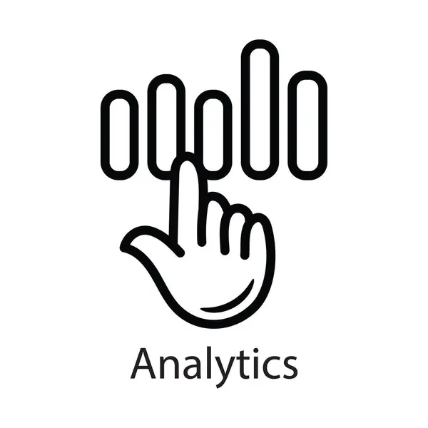 Analytics Vektor Outline Icon Design Illustration Datensymbol Auf Weißem Hintergrund — Stockvektor