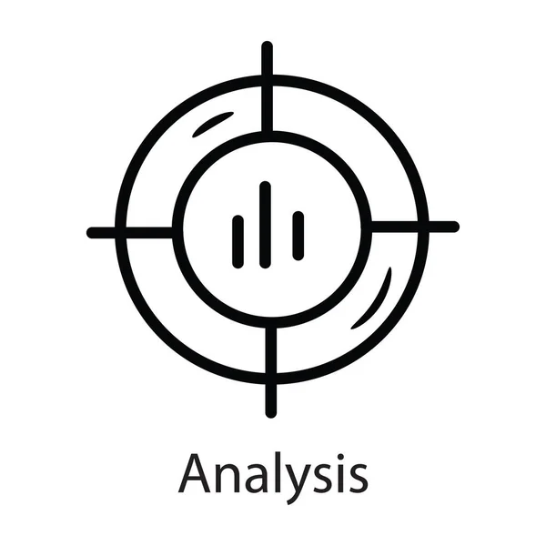 Analyse Vektor Umreißt Symbol Design Illustration Datensymbol Auf Weißem Hintergrund — Stockvektor