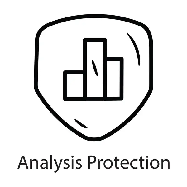 Análisis Icono Esquema Vector Protección Ilustración Diseño Símbolo Datos Sobre — Vector de stock