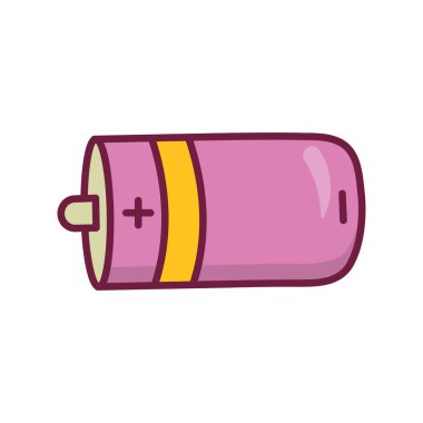 Batarya vektörü ana hatlı Simge Tasarım illüstrasyonunu doldurdu. Beyaz arkaplan EPS 10 Dosyasında Oyun Sembolü