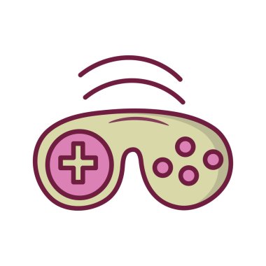 Kablosuz denetim vektörü ana hatlı Simge Tasarım illüstrasyonunu doldurdu. Beyaz arkaplan EPS 10 Dosyasında Oyun Sembolü