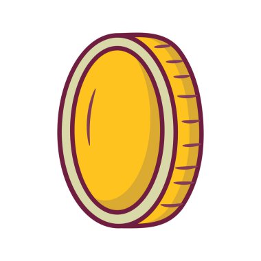 Sikke vektörü Simge Tasarımı illüstrasyonunu doldurdu. Beyaz arkaplan EPS 10 Dosyasında Oyun Sembolü