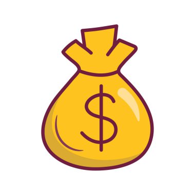 Dolar vektörü Simge Tasarımı illüstrasyonunu doldurdu. Beyaz arkaplan EPS 10 Dosyasında Oyun Sembolü