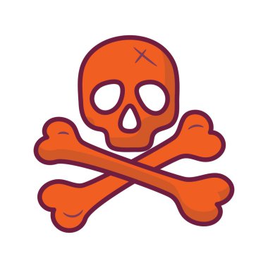 Çapraz Kemik vektörü ana hatlı Simge Tasarımı illüstrasyonu. Beyaz arkaplan EPS 10 Dosyasında Oyun Sembolü